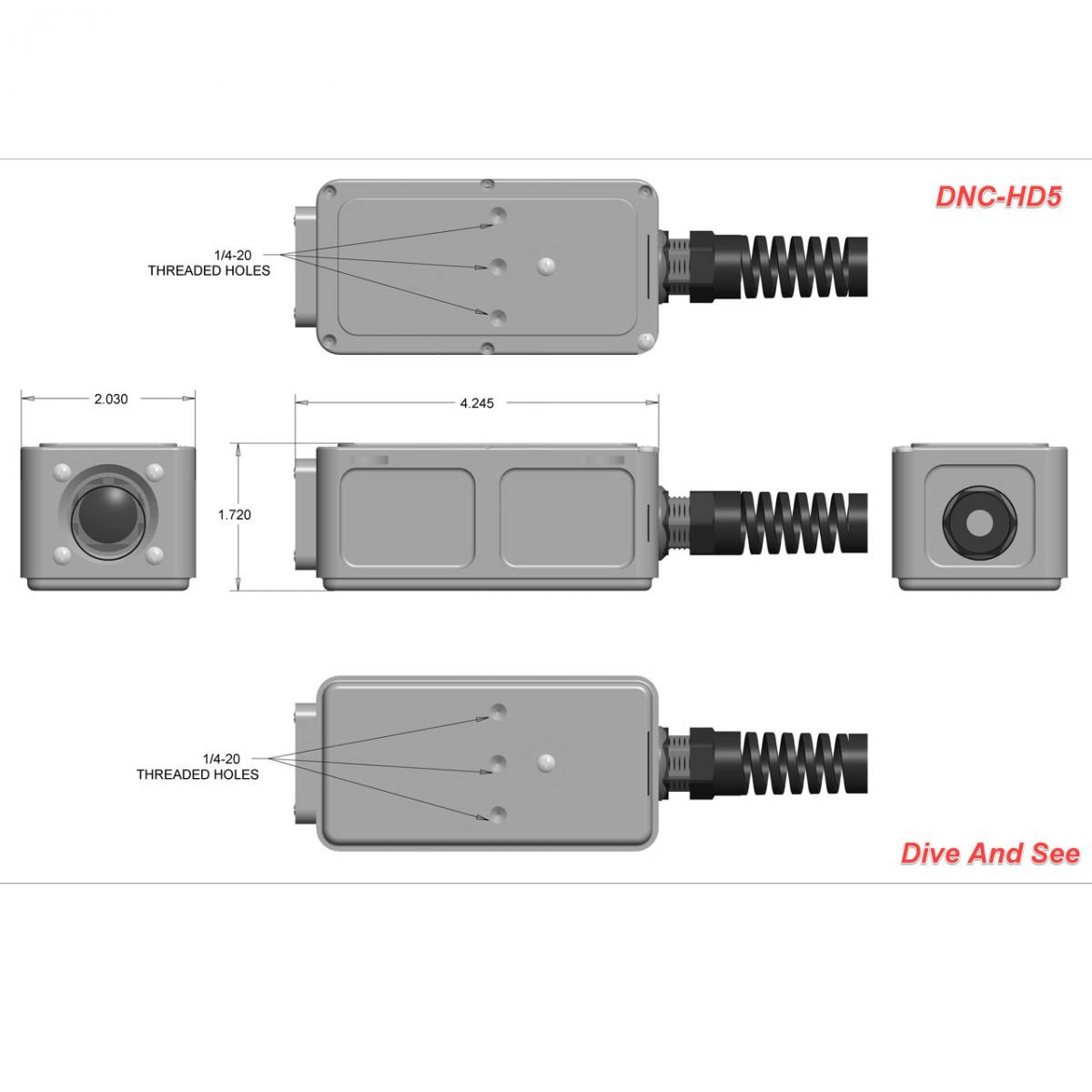 outline dimensions drawing of waterproof set DNC-HD5