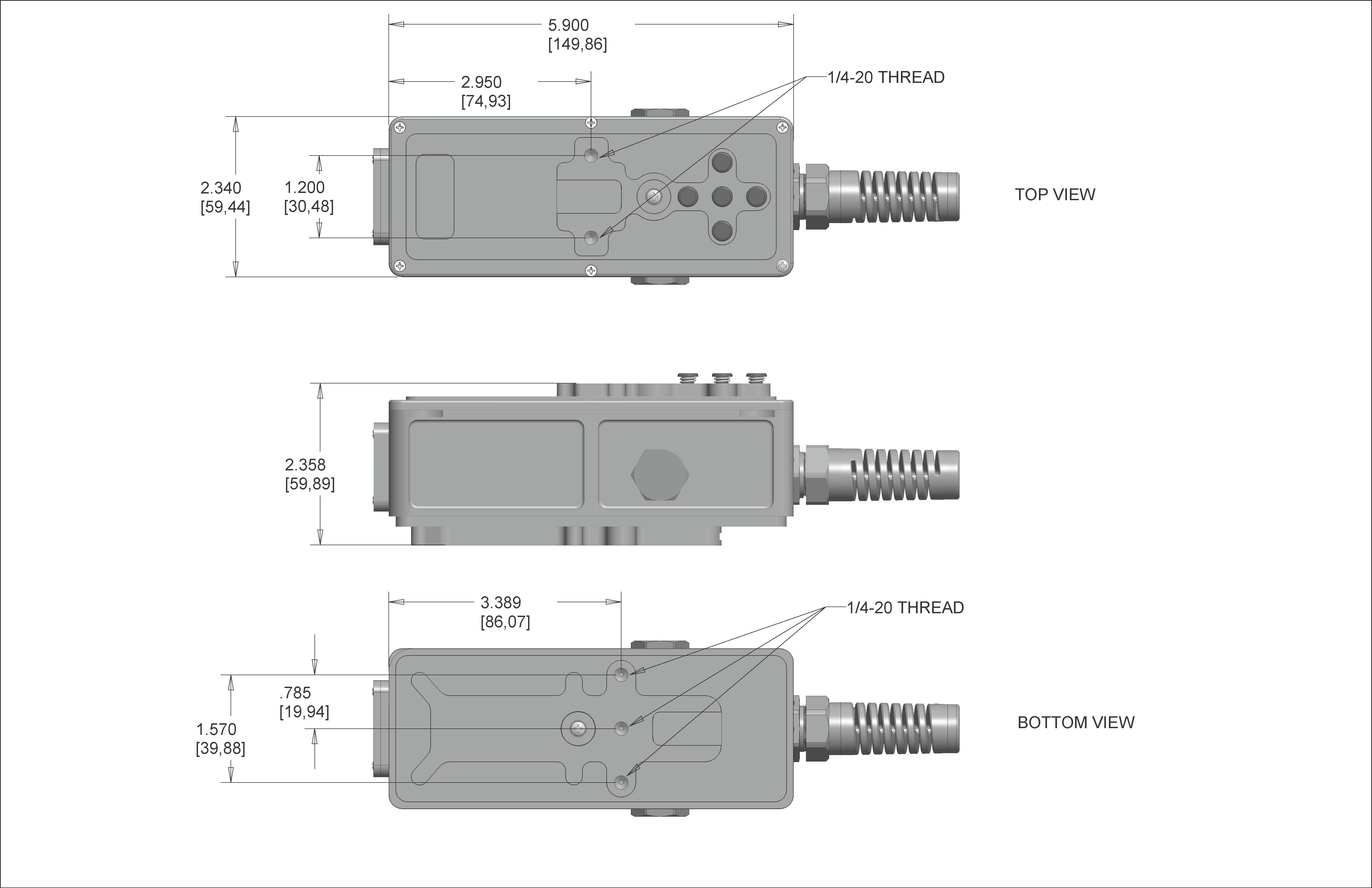 Drawing for mounting holes of DNC-HD2