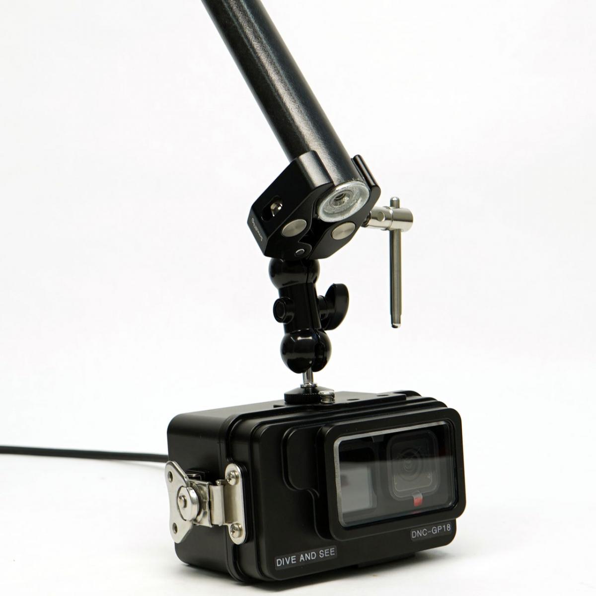 Pole Mount allows you quickly attach the Underwater Housing to telescopic pole or tubes