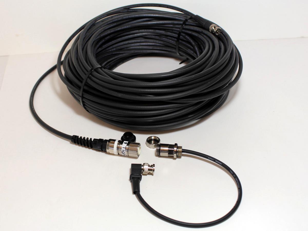 SDI coaxial cable for underwater application with waterproof SDI connector