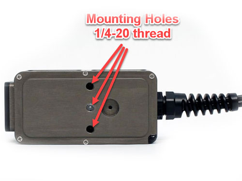 mounting holes for camera housing