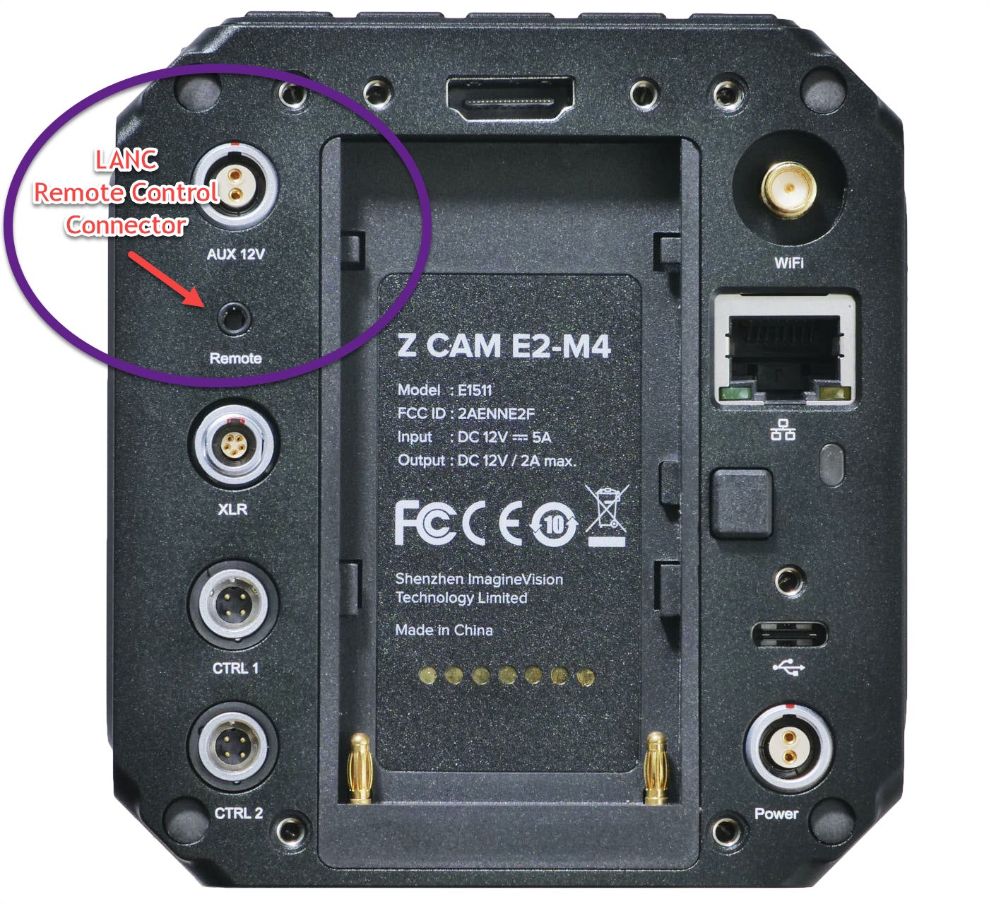 Z Cam E2 LANC remote control connector