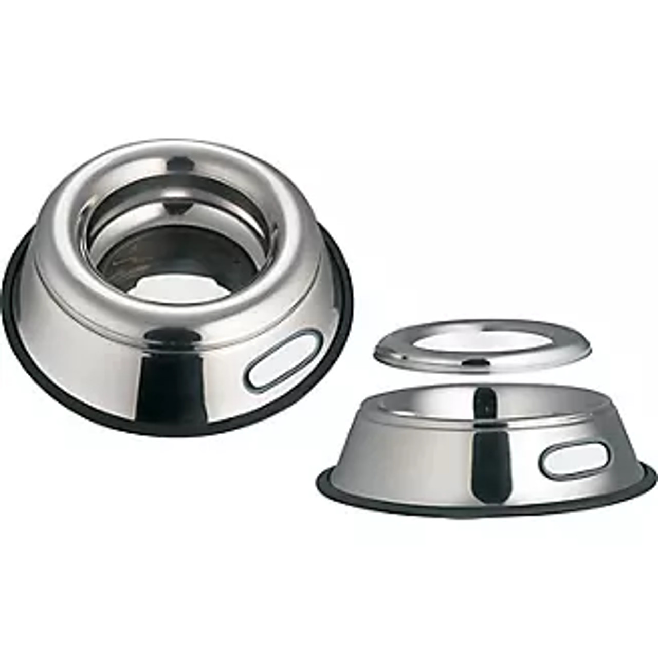 Indipets Brushed Stainless Steel Insulated Bowl with Paw Prints Feeder 32 oz