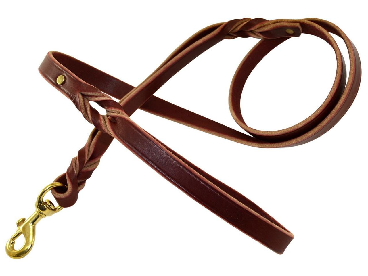 Double Handle Leather Leash | Amish Crafted Leather Dog Leash - J&J Dog  Supplies