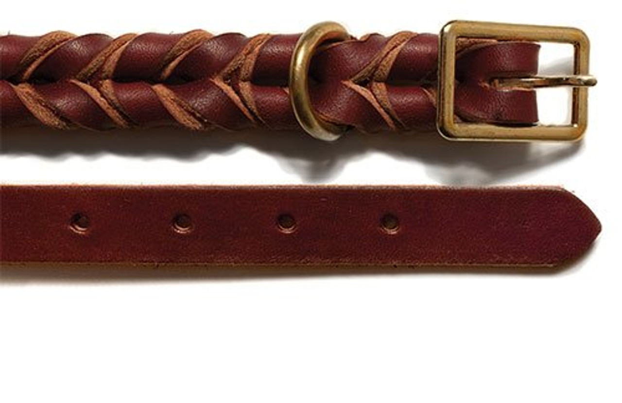 Deluxe Full-Braided Leather Dog Leash - J&J Dog Supplies