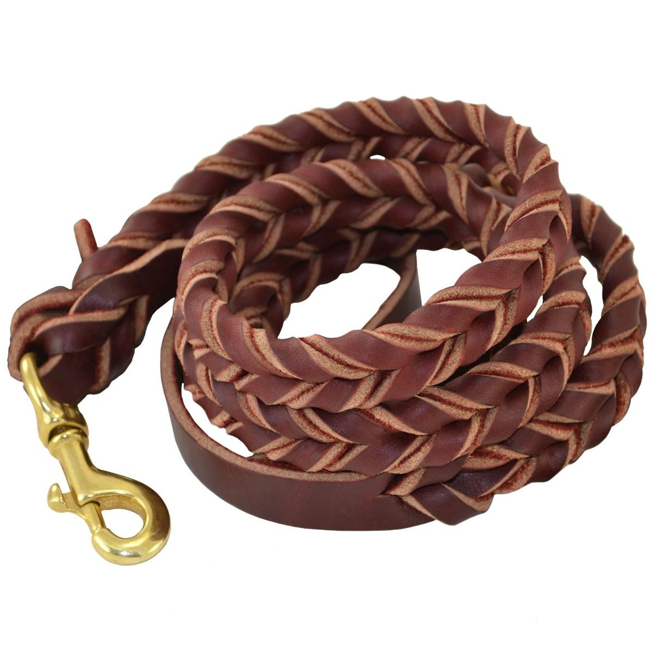 braided leather dog leash