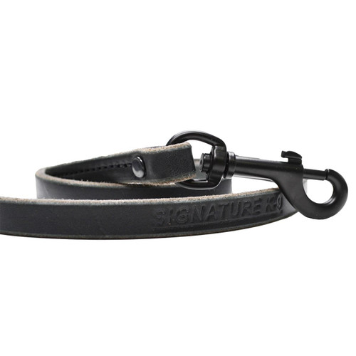 Standard Black Leather Leash with O-Ring