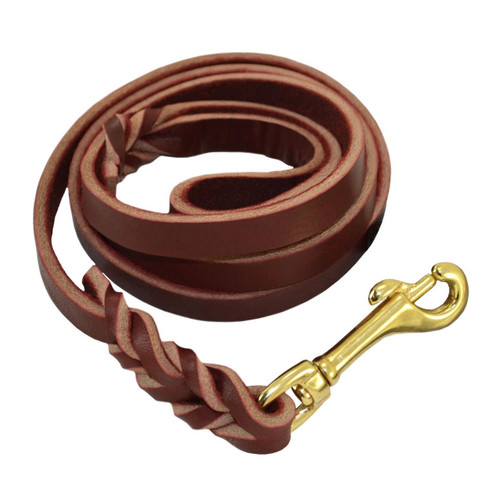 Leather Dog Leash 6 ft Leather Dog Training Leash Pet Braided Dog Leas –  PETOLY