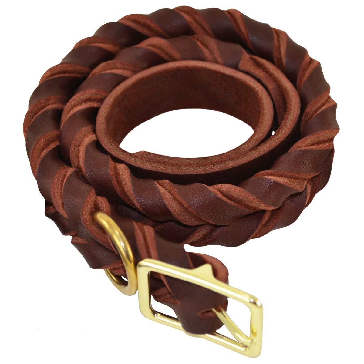 Deluxe Full-Braided Leather Dog Collar - J&J Dog Supplies
