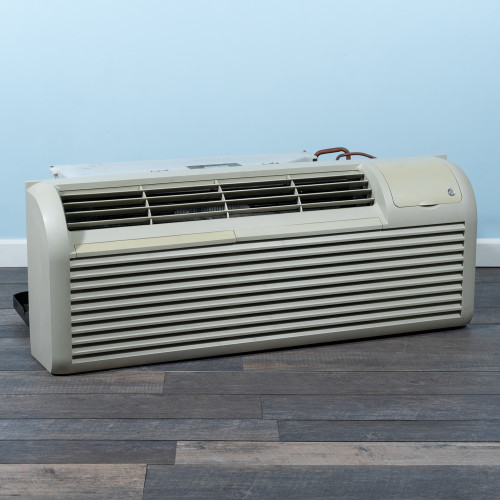 9K BTU Reworked Standard GE Zoneline PTAC Unit with Resistive Electric Heat Only - 265/277V, 15 Amp, Knob Adjustments, NEMA 7-15