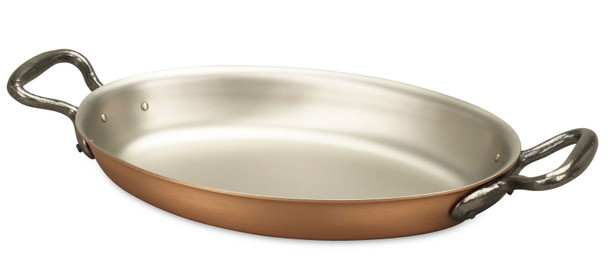 Copper Oval Gratin Pan 25cm x 17cm Image by Falk Culinair