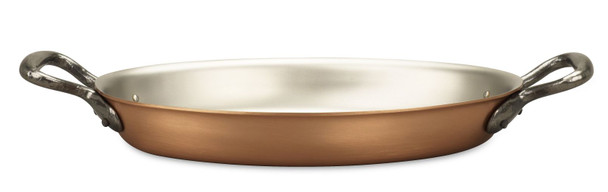 Copper Oval Gratin Pan 25cm x 17cm