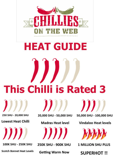 Heat Guide to Golden Crystal Chilli Plant by CHILLIESontheWEB