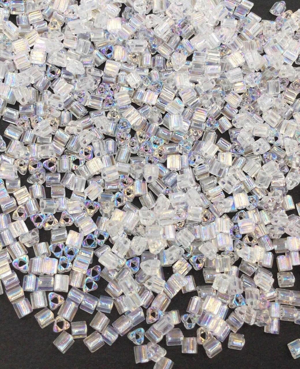 11/0 Transparent Crystal AB Triangle Japanese Toho Glass