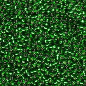 15/0 Japanese Miyuki Green Silver Lined Seed Beads 15/0 Japanese Miyuki Green Silver Lined Seed Beads
