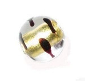 24KT Gold Foil Round Czech glass bead 14mm 24KT Gold Foil Round Czech glass bead 14mm