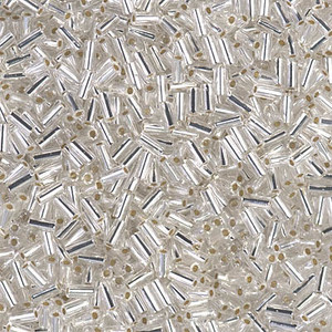 3mm Bugle Japanese Silver Lined Crystal Glass Beads 15 Gram 3mm Bugle Japanese Silver Lined Crystal Glass Beads 15 Gram