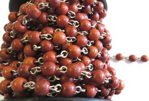 6mm Howlite Beaded Silver Plated Chain By The Foot 1 6mm Howlite Beaded Silver Plated Chain By The Foot 1