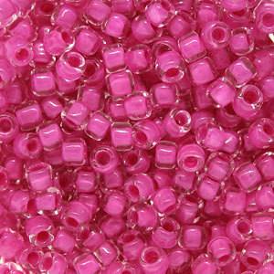 8/0 Clear Pink Lined Round Japanese 28Grams 8/0 Clear Pink Lined Round Japanese 28Grams