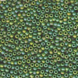 8/0 Japanese Matte Green AB Glass  Seed Beads 15 Grams 8/0 Japanese Matte Green AB Glass  Seed Beads 15 Grams