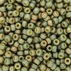 8/0 Opaque Lt Olive AB Semi-Glazed Round Japanese 8/0 Opaque Lt Olive AB Semi-Glazed Round Japanese