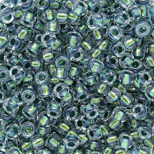 8/0 Sparkly Green Lined Glass Beads Japanese 8/0 Sparkly Green Lined Glass Beads Japanese