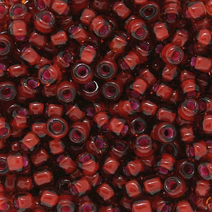 8/0 Transparent Dark Amber Red Lined Round Japanese 8/0 Transparent Dark Amber Red Lined Round Japanese