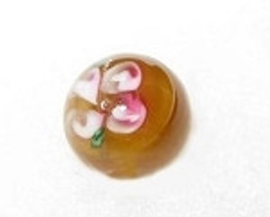 Czech handmade round floral glass 14mm bead Czech handmade round floral glass 14mm bead