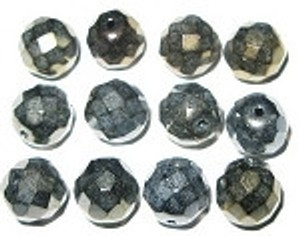 Czech round Fire polished beads 10mm Chrome faceted Czech round Fire polished beads 10mm Chrome faceted
