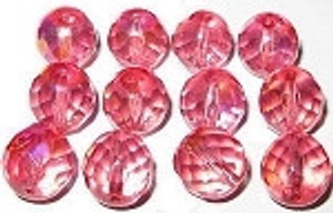 Czech round Preciosa fire polished pink AB beads 12mm Czech round Preciosa fire polished pink AB beads 12mm