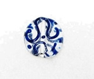Disk " Tababular" Bohemian translucent glass bead Disk " Tababular" Bohemian translucent glass bead