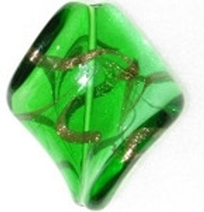 Emerald Lamp bead twist Aventurine Czech handmade Emerald Lamp bead twist Aventurine Czech handmade