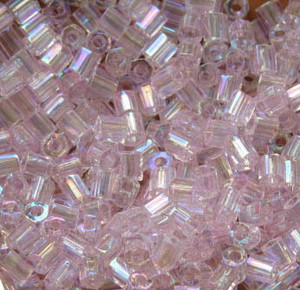 Hex Japanese Light Blush AB Glass Seed beads Hex Japanese Light Blush AB Glass Seed beads