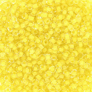 Japanese Clear Yellow Lined Glass Seed beads 28 Gram Japanese Clear Yellow Lined Glass Seed beads 28 Gram