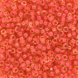 Japanese Crystal Clear Lined Salmon Glass Seed beads Japanese Crystal Clear Lined Salmon Glass Seed beads