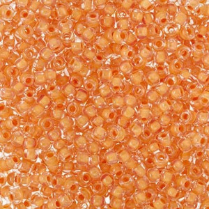 Japanese Crystal lined Clear Lt Peach Glass Seed beads 28 Gram Japanese Crystal lined Clear Lt Peach Glass Seed beads 28 Gram