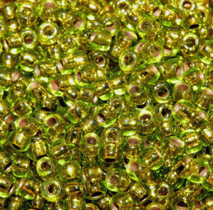 Japanese Gold Lined Transparent Emerald Glass Seed beads Japanese Gold Lined Transparent Emerald Glass Seed beads