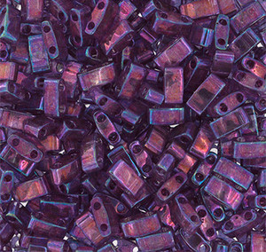 Japanese Half Tila Amethyst Gold Luster Glass Beads 10Gm Bag Japanese Half Tila Amethyst Gold Luster Glass Beads 10Gm Bag