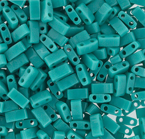 Japanese Half Tila Opaque Green Turquoise Glass Beads 10Gm Bag Japanese Half Tila Opaque Green Turquoise Glass Beads 10Gm Bag