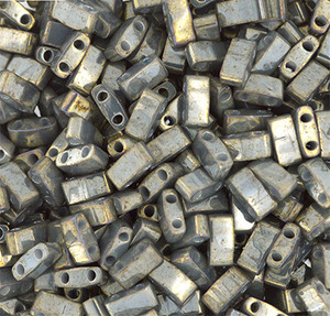 Japanese Half Tila Opaque Smoke Gray Luster Glass Beads 10Gm Bag Japanese Half Tila Opaque Smoke Gray Luster Glass Beads 10Gm Bag