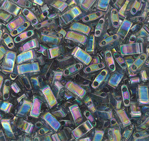 Japanese Half Tila Trans Gray Rainbow Luster Glass Beads 10Gm Bag Japanese Half Tila Trans Gray Rainbow Luster Glass Beads 10Gm Bag