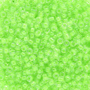 Japanese Lined Crystal Clear Neon Green Glass Seed beads 28 Gram Japanese Lined Crystal Clear Neon Green Glass Seed beads 28 Gram