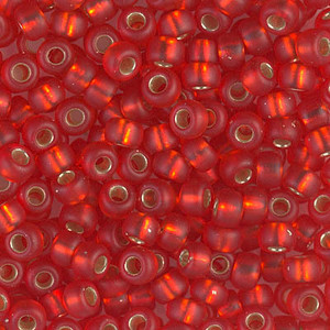 Japanese Matte Silver Lined Flame Red Glass Seed beads 28 Gram Japanese Matte Silver Lined Flame Red Glass Seed beads 28 Gram