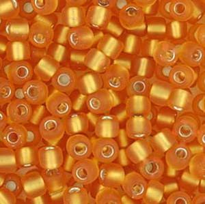 Japanese Matte Silver Lined Gold Glass Seed beads 28 Grams Japanese Matte Silver Lined Gold Glass Seed beads 28 Grams