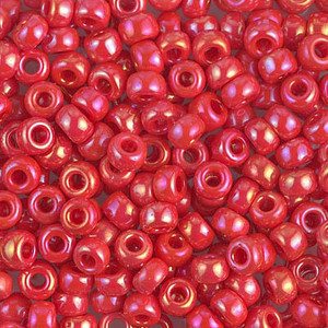Japanese Opaque Ver Red Luster AB Glass Seed beads 28 grams Japanese Opaque Ver Red Luster AB Glass Seed beads 28 grams