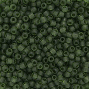 Japanese Transparent Matte Olive Green Glass Seed beads 28 Gram Japanese Transparent Matte Olive Green Glass Seed beads 28 Gram