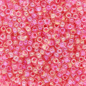 Japanese Transparent Pink AB Glass Seed beads 28 Gram Japanese Transparent Pink AB Glass Seed beads 28 Gram