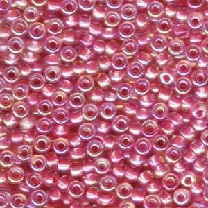 Miyuki Hot Pink Lined Crystal AB Beads 6/0 Miyuki Hot Pink Lined Crystal AB Beads 6/0
