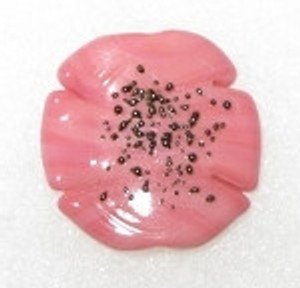 Pink Bohemian glass flower copper bead Pink Bohemian glass flower copper bead
