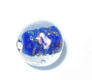 Round 14 mm cobalt Rose Czech glass bead Round 14 mm cobalt Rose Czech glass bead